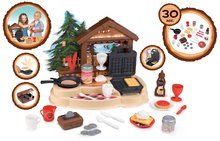 Obchody pre deti - Kuchynka s vaflovačom na Horskej Chate Winter Chalett Smoby so sporákom palacinkami a 30 doplnkami_2