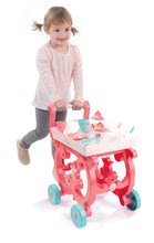 Riadíky a doplnky kuchynky - Servírovací vozík Princezné XL Tea Trolley Smoby so 17 doplnkami ružový_0