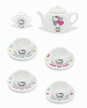 Játékkonyha kiegészítők és edények - Porcelán teáskészlet Hello Kitty Smoby 12 darabos minőségi porcelánból_0