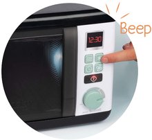Spotrebiče do kuchynky - Mikrovlnka so zvukom a svetlom Tefal Electronic Microwave Smoby elektronická s “cric-crac“ gombíkom a doplnkami šedo-olivová_1