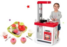 Set kuchyňka Bon Appétit Smoby se zvuky a kávovarem a čajová souprava s tácem