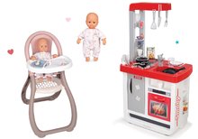 Kuchyňky pro děti sety - Set kuchyňka Bon Appétit Smoby se zvuky a jídelní židle s panenkou Baby Nurse_0
