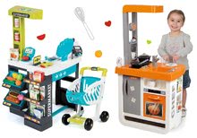 Játékkonyha szettek - Szett játékkonyha Bon Appétit Chef Smoby hűtővel és kávéfőzővel és közért Szupermarket pénztárgéppel_24