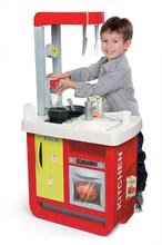 Kuchyňky pro děti sety - Set elektronická kuchyňka Bon Appetit Red&Green Smoby se zvuky a čajová souprava na tácku_6