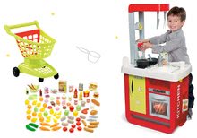 Kuchynky pre deti sety -  NA PREKLAD - Set kuchynka Cherry Special Smoby so zvukmi a sada nákupný vozík s potravinami 100ks_16
