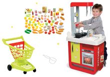Kuchnia dla dzieci zestawy - Zestaw kuchynka Cherry Special Smoby z dźwiękami i zestawem wózka na zakupy z artykułami spożywczymi 100 sztuk._17