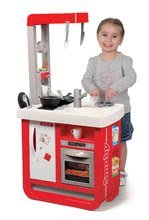 Bucătării electronice de jucărie - Bucătărie electronică Bon Appetit Smoby roșie cu sunete frigider aparat de cafea și 23 accesorii_0