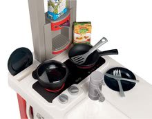 Bucătării electronice de jucărie - Bucătărie electronică Bon Appetit Smoby roșie cu sunete frigider aparat de cafea și 23 accesorii_1