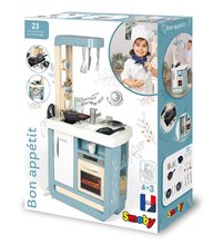 Elektronische Spielküchen - Spielküche mit Sound Bon Appetit Kitchen Grey Smoby mit Backofen und Kühlschrank mit 23 Zubehörteilen_8