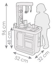 Bucătării electronice de jucărie - Bucătărie electronică Bon Appetit Kitchen Smoby cu aparat de cafea si frigider cu cuptor 23 accesorii 96 cm inaltime/ blat 49 cm_5