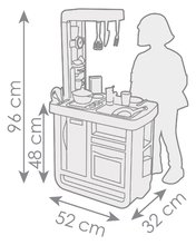 Elektronikus játékkonyhák - Játékkonyha elektronikus Bon Appetit Kitchen Smoby kávéfőzővel hűtővel sütővel 23 kiegészítővel 96 cm magas/49 cm a pult_5