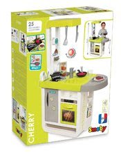 Bucătării electronice de jucărie - Bucătărie electronică Cherry Smoby verde-gri cu sunete de bucătărie cu alimente magice 25 accesorii_4