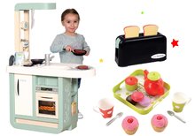 Set kuchyňka Cherry Kitchen Smoby se zvuky a kávovarem, toustovačem a čajovou soupravou