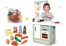 Set kuchyňka Cherry Kitchen Smoby se zvuky a kávovarem a potraviny v síťce Breakfast