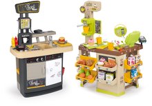 Spielküchensets - Set Restaurant mit Spielküche Food Corner Smoby doppelseitig mit Café mit Espressomaschine_54