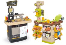 Spielküchensets - Set Restaurant mit Spielküche Food Corner Smoby doppelseitig mit Café mit Espressomaschine_0