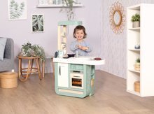 Kuhinje za otroke kompleti - Komplet kuhinja z zvoki Cherry Kitchen Green Smoby in čistilni voziček s sesalnikom in likalno desko_7