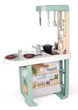 Elektronske kuhinje - Kuhinja z zvoki Cherry Kitchen Green Smoby z jedilno mizo pečico in hladilnik s 25 dodatki_4