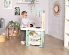 Elektronikus játékkonyhák - Játékkonyha hangokkal Cherry Kitchen Green Smoby étkezőrésszel sütővel hűtővel és 25 kiegészítővel_8