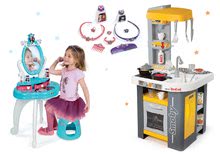 Kuhinje za otroke kompleti - Komplet kuhinja Tefal Studio Smoby z zvoki in kozmetična mizica Frozen 2v1_24