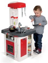 Kuchyňky pro děti sety - Set kuchyňka elektronická Tefal Studio Smoby červeno-bílá se sodou a plátky masa jako dárek_4