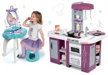 Játékkonyha szettek - Szett játékkonyha Tefal Studio XL Smoby mosogatóval edényekre és hűtővel és pipere asztal Frozen 2in1_16