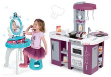 Bucătărie pentru copii seturi - Set bucătărie Tefal Studio XL Smoby cu chiuvetă pentru vase şi frigider şi masă de machiaj Frozen 2in1_17
