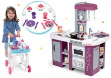 Bucătărie pentru copii seturi - Set bucătărie Tefal Studio XL Smoby cu chiuvetă pentru vase şi frigider şi set de ceai Frozen pe cărucior de servit_17