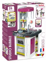 Kuchynky pre deti sety - Set kuchynka Tefal Studio BBQ Bublinky Smoby s magickým bublaním a jedálenská stolička pre bábiku Baby Nurse_13