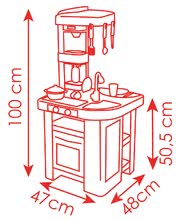 Elektronické kuchyňky - Set kuchyňka Tefal Studio Bubble elektronická Smoby s magickým bubláním, snídaňový set Hello Kitty_13