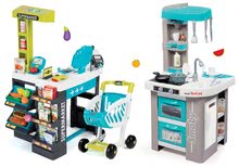 Spielküchensets - Küchenset Tefal Studio Bubble Smoby türkis elektronisch mit magischem Sprudeln und Supermarkt mit Registrierkasse und Waage_22