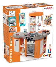 Elektronické kuchynky - Kuchynka Tefal Studio XL Bubble Smoby elektronická s magickým bublaním, kávovarom a sódou s 34 doplnkami oranžová_1