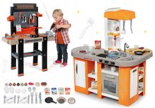 Bucătărie pentru copii seturi - Set bucătărie de jucărie electronică Tefal Studio XL Smoby cu barbotare magică și atelier de lucru Black+Decker cu sunet_24