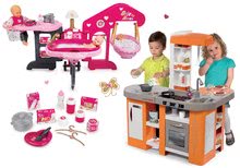 Kuchyňky pro děti sety - Set kuchyňka elektronická Tefal Studio XL Smoby s magickým bubláním, pečovatelské centrum pro panenku_8