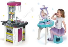 Kuhinje za otroke kompleti - Komplet kuhinja Tefal Studio Barbecue Smoby s čarobnim brbotanjem in kozmetična mizica Frozen 2v1_20