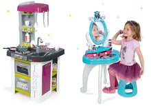 Kuchyňky pro děti sety - Set kuchyňka Tefal Studio Barbecue Smoby s magickým bubláním a kosmetický stolek Frozen 2v1_22
