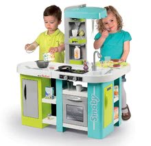 Kuhinje za otroke kompleti - Komplet elektronska kuhinja Tefal Studio XL Bubble Smoby z mehurčki in lesena klop Modulo Space 2v1_1