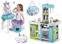 Kuhinje za otroke kompleti - Komplet elektronska kuhinja Tefal Studio XL Bubble Smoby z mehurčki in kozmetična mizica Frozen 2v1 s torbico_14
