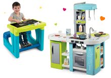 Kuhinje za otroke kompleti - Komplet elektronska kuhinja Tefal Studio XL Bubble Smoby z mehurčki in klop s prostorom za shranjevanje in tablo_21