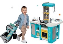Kuchynky pre deti sety - Set kuchynka elektronická Tefal Studio 360° XL Bubble Smoby a vysávač s upratovacím vozíkom_23