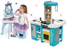 Bucătărie pentru copii seturi - Set bucătărie de jucărie electronică Tefal Studio 360° XL Bubble Smoby și masă cosmetică Frozen cu scăunel_39