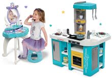 Kuchynky pre deti sety - Set kuchynka elektronická Tefal Studio 360° XL Bubble Smoby a kozmetický stolík Frozen so stoličkou_40