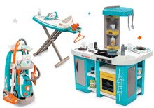 Kuhinje za otroke kompleti - Komplet elektronska kuhinja Tefal Studio 360° XL Bubble Smoby in čistilni voziček s sesalnikom in likalno desko_40