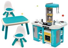 Kuchnia dla dzieci zestawy - Zestaw kuchnia elektroniczna Tefal Studio 360° XL Bubble Smoby i stół z dwoma krzesełkami_55