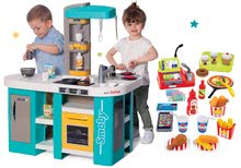 Kuchyňky pro děti sety - Set kuchyňka elektronická Tefal Studio 360° XL Bubble Smoby a kavárna a čokoládovna 100% Chef_29