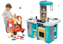 Bucătărie pentru copii seturi - Set bucătărie de jucărie electronică Tefal Studio 360° XL Bubble Smoby și cărucior de înghețată cu vafe_28