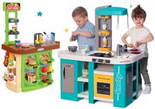Kuhinje za djecu setovi - Set elektronička kuhinja Tefal Studio 360° XL Bubble Smoby i trgovina brze hrane Fast Food s aparatom za kavu_37