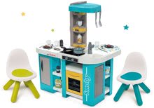 Kuhinje za otroke kompleti - Komplet elektronska kuhinja Tefal Studio 360° XL Bubble Smoby in stolčka Kid moder in zelen_49