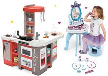Bucătărie pentru copii seturi - Set bucătărie electronică de jucărie Tefal Studio 360° XXL Bubble Smoby de culoarea morcovului și masă cosmetică Frozen 2în1 Disney cu scăunel_40