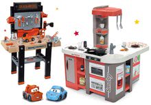 Bucătărie pentru copii seturi - Set bucătărie electronică de jucărie Tefal Studio 360° XXL Bubble Smoby de culoarea morcovului și atelier de lucru Black+Decker cu sunete_47